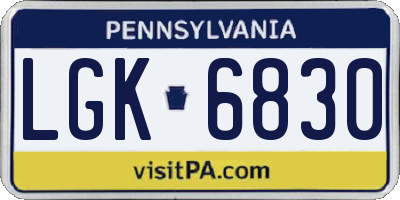 PA license plate LGK6830
