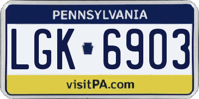 PA license plate LGK6903