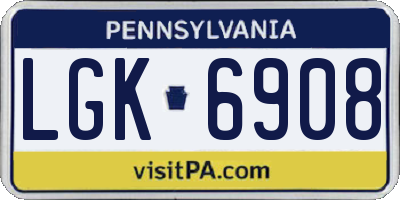 PA license plate LGK6908