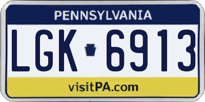 PA license plate LGK6913
