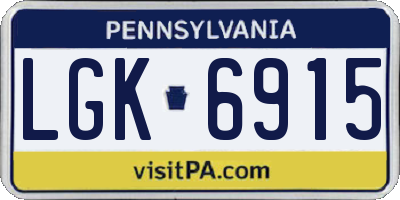 PA license plate LGK6915