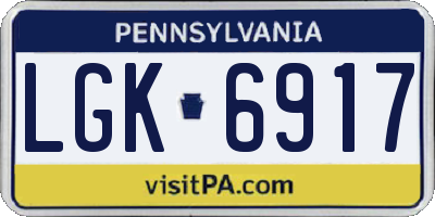 PA license plate LGK6917
