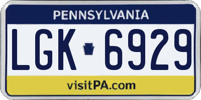 PA license plate LGK6929