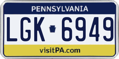 PA license plate LGK6949