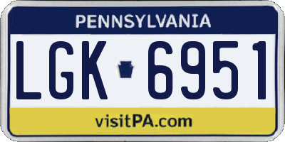 PA license plate LGK6951