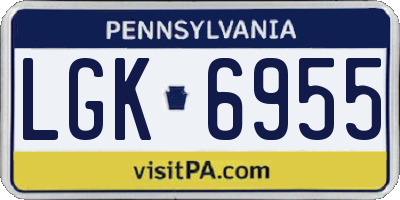 PA license plate LGK6955