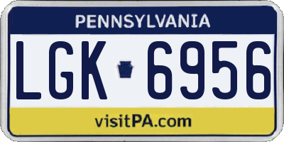 PA license plate LGK6956