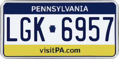 PA license plate LGK6957