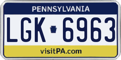 PA license plate LGK6963