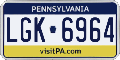 PA license plate LGK6964