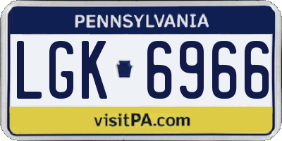 PA license plate LGK6966