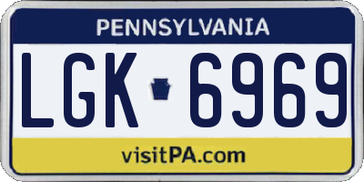PA license plate LGK6969