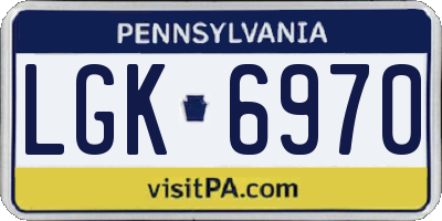 PA license plate LGK6970