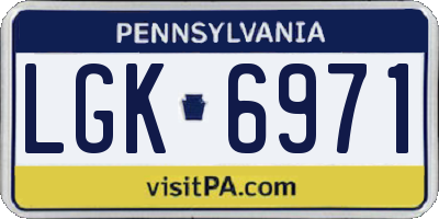 PA license plate LGK6971