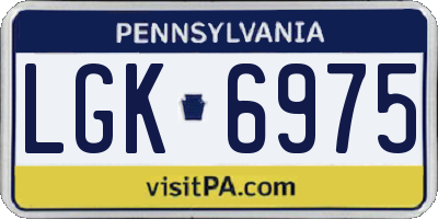 PA license plate LGK6975