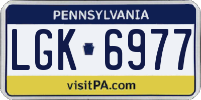 PA license plate LGK6977