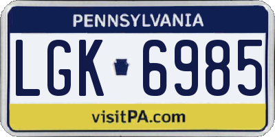 PA license plate LGK6985