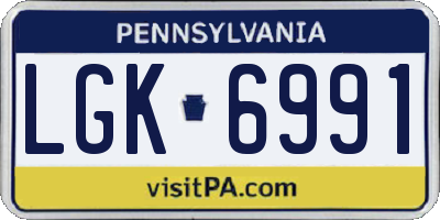 PA license plate LGK6991
