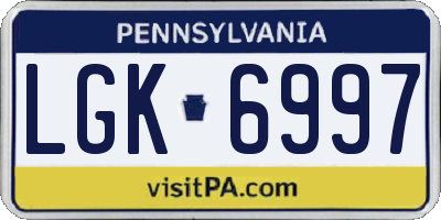 PA license plate LGK6997