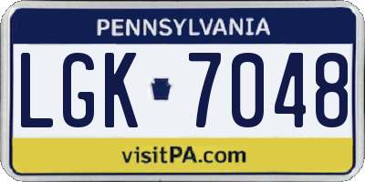 PA license plate LGK7048