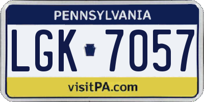 PA license plate LGK7057
