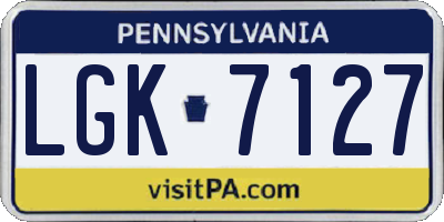PA license plate LGK7127