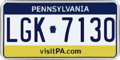PA license plate LGK7130