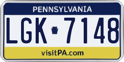 PA license plate LGK7148