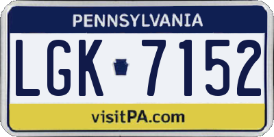 PA license plate LGK7152