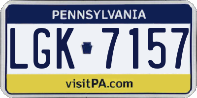 PA license plate LGK7157