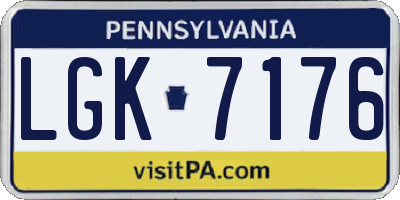 PA license plate LGK7176