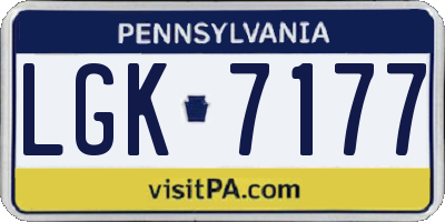PA license plate LGK7177