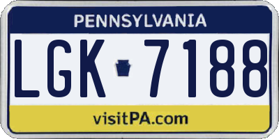 PA license plate LGK7188