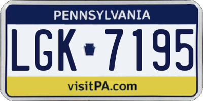 PA license plate LGK7195