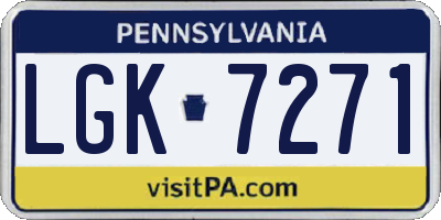 PA license plate LGK7271