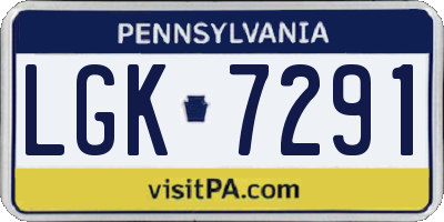 PA license plate LGK7291
