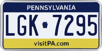 PA license plate LGK7295