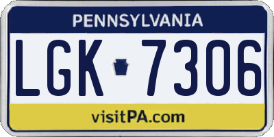 PA license plate LGK7306