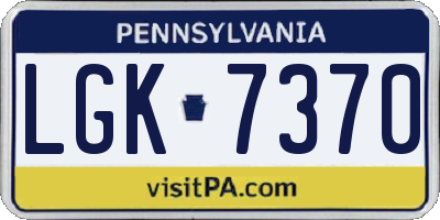 PA license plate LGK7370