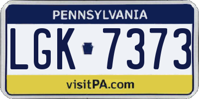 PA license plate LGK7373