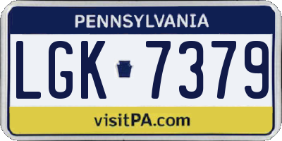 PA license plate LGK7379