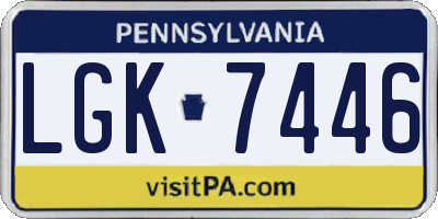 PA license plate LGK7446