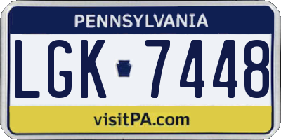 PA license plate LGK7448