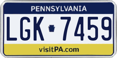 PA license plate LGK7459