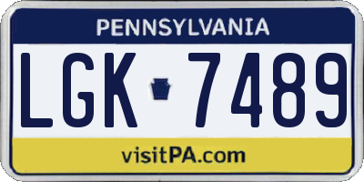 PA license plate LGK7489