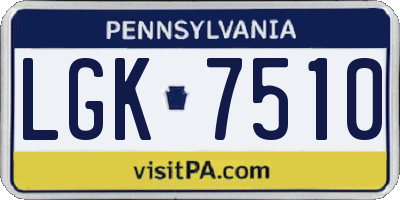 PA license plate LGK7510