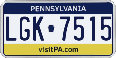 PA license plate LGK7515