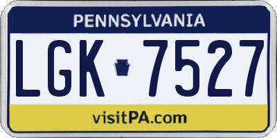 PA license plate LGK7527