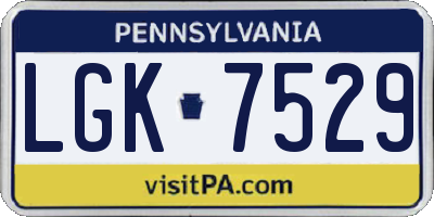 PA license plate LGK7529