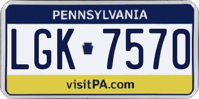 PA license plate LGK7570
